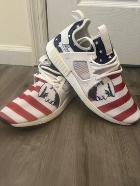 USA Flag-Print Athletic Sneakers - Red, White & Blue
